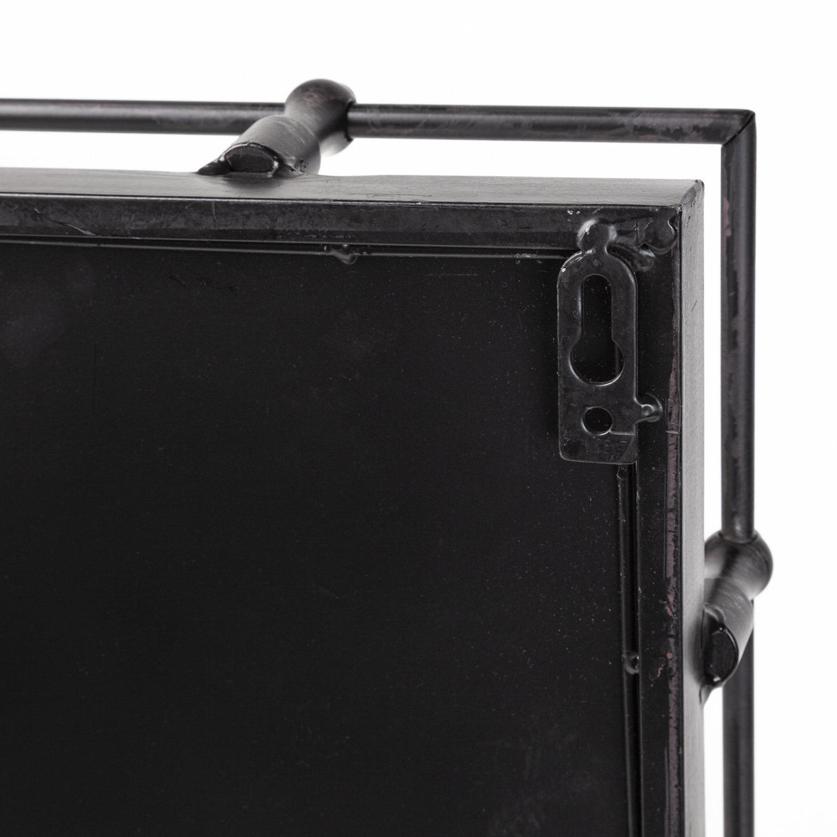 Mercana Christa 22L x 22W Black Metal Mirrored Base Square Tray