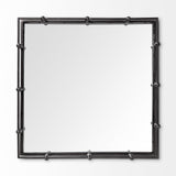 Mercana Christa 22L x 22W Black Metal Mirrored Base Square Tray
