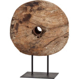 Mercana Incana 20L x 4W Natural Brown Reclaimed Wood Wheel Object