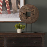 Mercana Incana 20L x 4W Natural Brown Reclaimed Wood Wheel Object