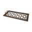 Mercana Stotonic 35L x 16W Brown Wood W Glass Top Rectangular Serving Tray
