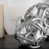 Mercana Ramus III (Small) 5L x 5W Silver Antler Shaped Decorative Orb Ball