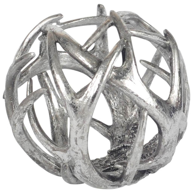 Mercana Ramus IV (Large) 7L x 7W Silver Antler Shaped Decorative Orb Ball