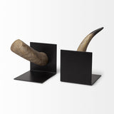 Mercana Nickerson (Set of 2) 6L x 7W Bull Horn Bookends