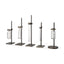 Mercana Jarvis Set of Five Dark Brown Metal and Glass Chemistry Inspired Bottles
