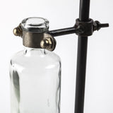 Mercana Jarvis Set of Five Dark Brown Metal and Glass Chemistry Inspired Bottles