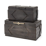 Mercana Cassia Set of 2 Brown Wooden Boxes