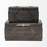 Mercana Cassia Set of 2 Brown Wooden Boxes