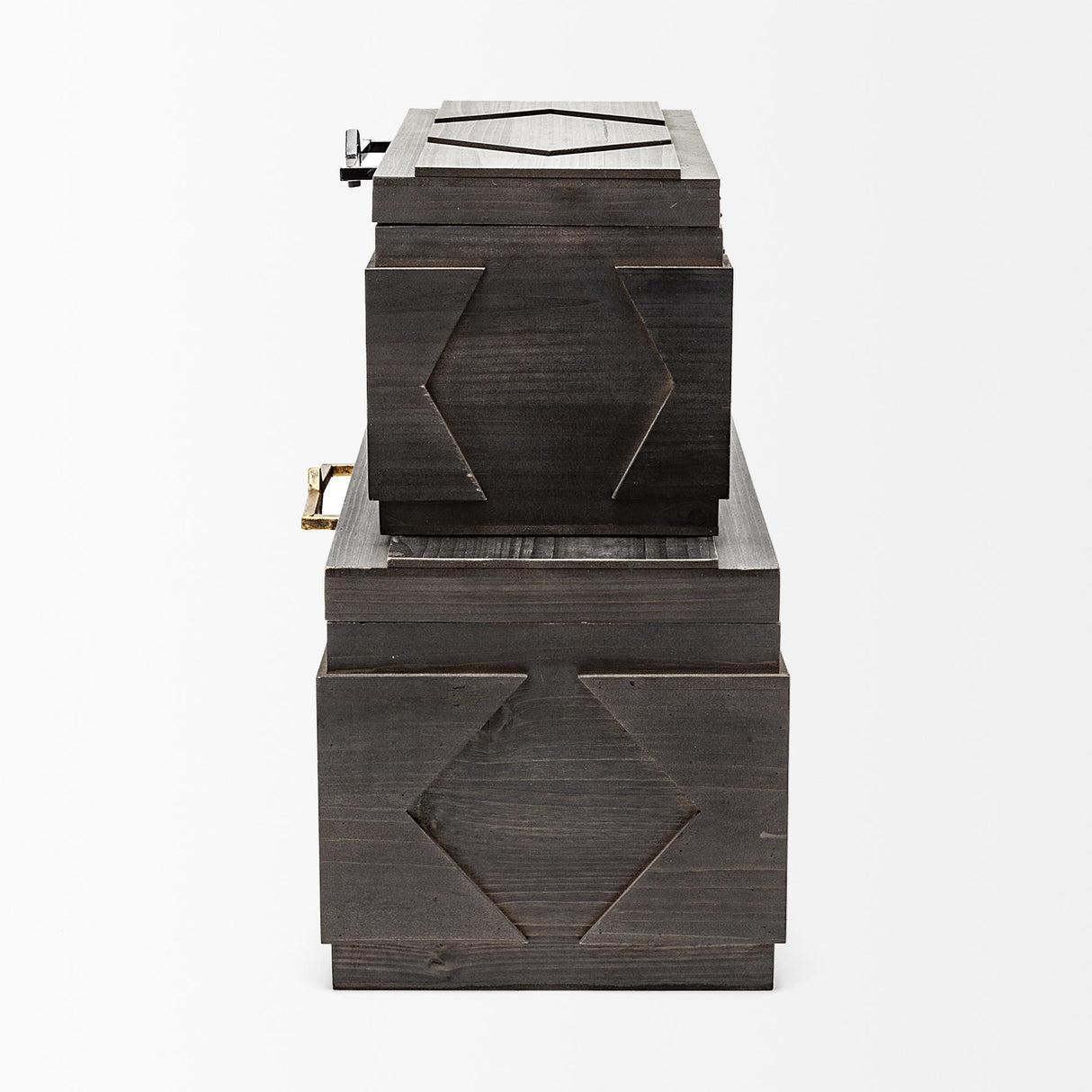 Mercana Cassia Set of 2 Brown Wooden Boxes