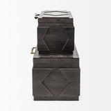 Mercana Cassia Set of 2 Brown Wooden Boxes