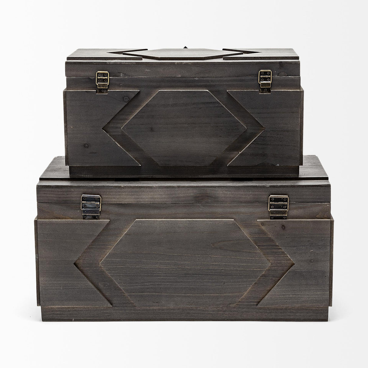 Mercana Cassia Set of 2 Brown Wooden Boxes