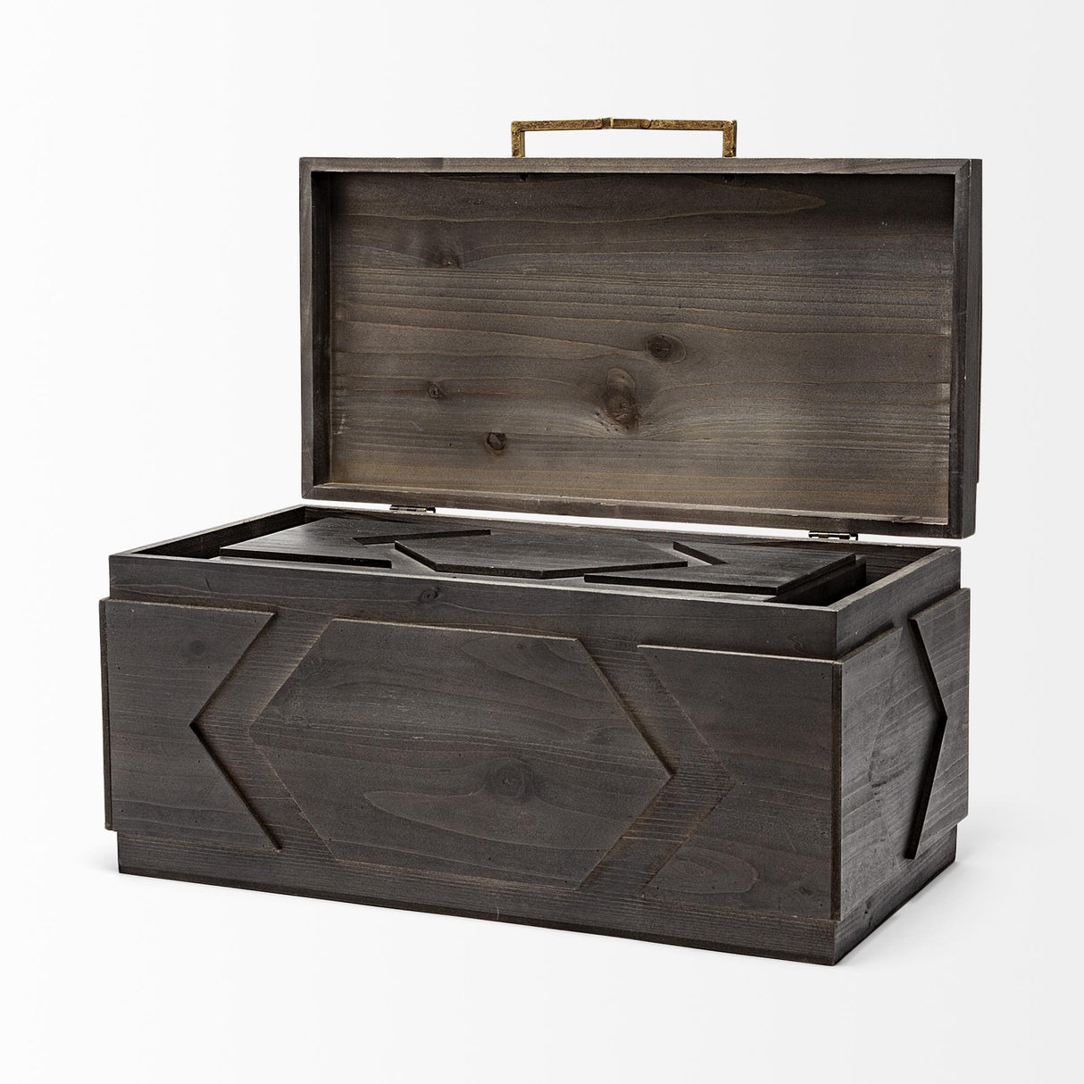 Mercana Cassia Set of 2 Brown Wooden Boxes