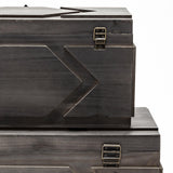 Mercana Cassia Set of 2 Brown Wooden Boxes