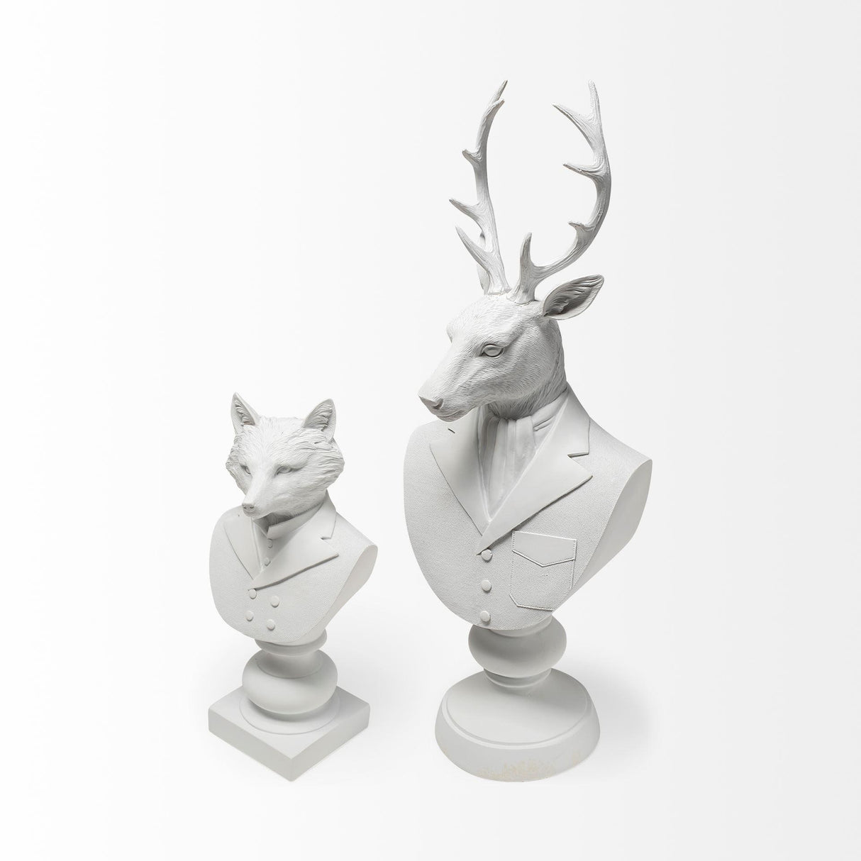 Mercana Mozart 8L x 6W White Resin Deer In A Suit