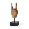Mercana Saxum 4L x 4W Natural Wooden Carved Hang Loose Hand