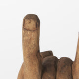 Mercana Saxum 4L x 4W Natural Wooden Carved Hang Loose Hand