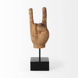 Mercana Saxum 4L x 4W Natural Wooden Carved Hang Loose Hand