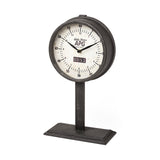 Mercana Attalack II Black Metal Round Face Table Clock