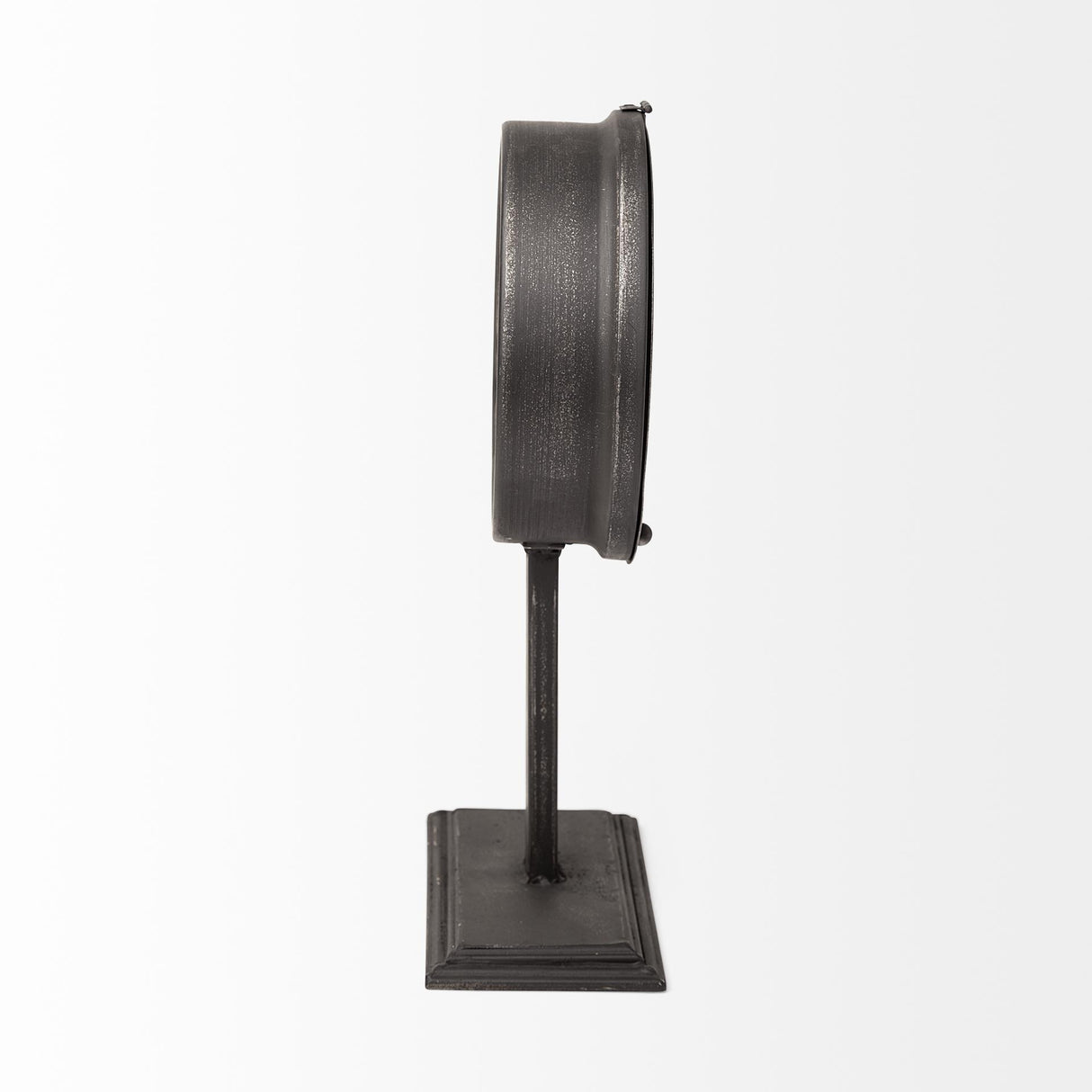 Mercana Attalack II Black Metal Round Face Table Clock