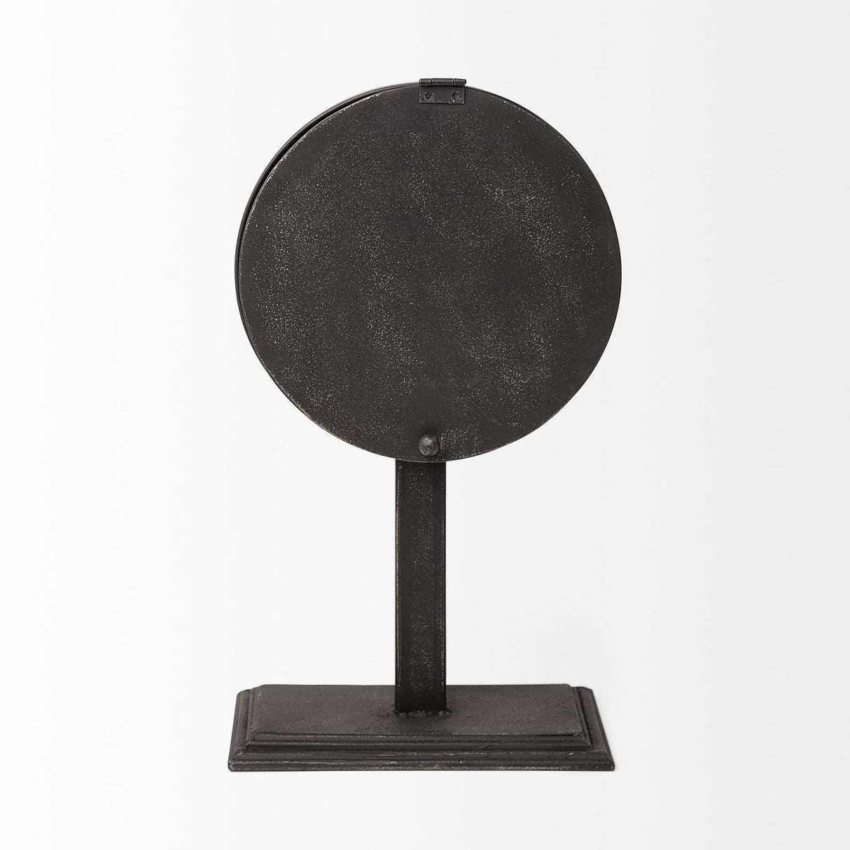 Mercana Attalack II Black Metal Round Face Table Clock