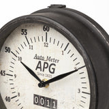 Mercana Attalack II Black Metal Round Face Table Clock