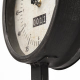 Mercana Attalack II Black Metal Round Face Table Clock