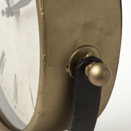 Mercana Houston Gold Metal Half Moon Base Table Clock