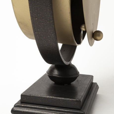 Mercana Houston Gold Metal Half Moon Base Table Clock