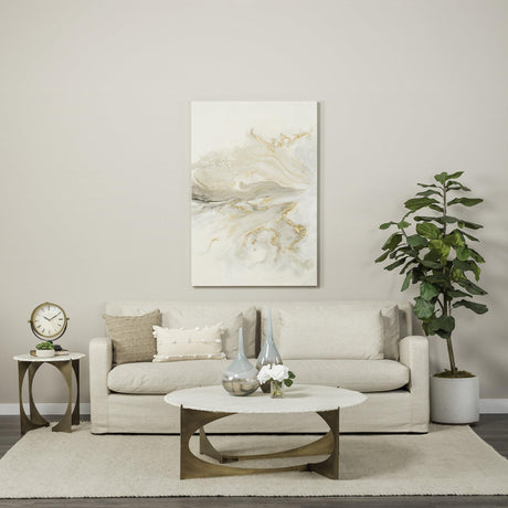 Mercana Houston Gold Metal Half Moon Base Table Clock