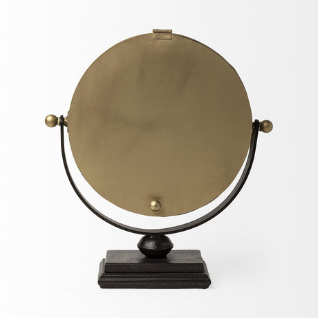 Mercana Houston Gold Metal Half Moon Base Table Clock