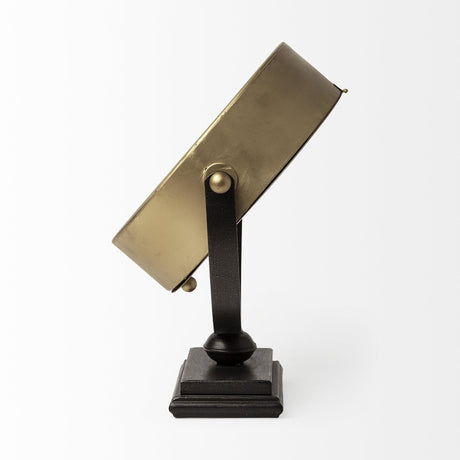 Mercana Houston Gold Metal Half Moon Base Table Clock