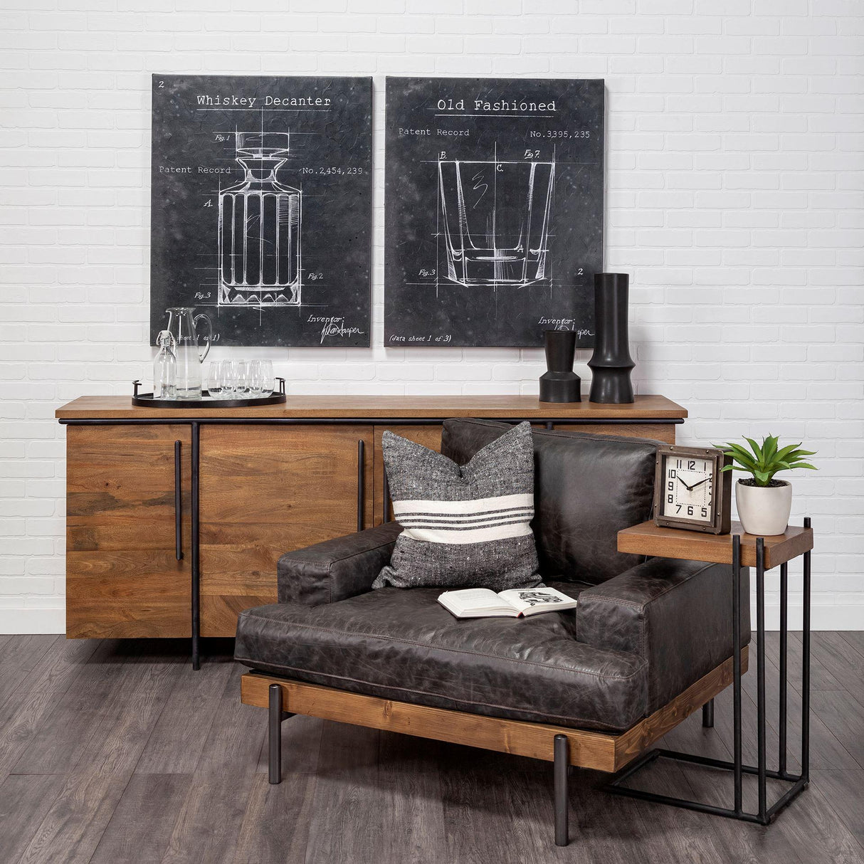 Mercana Redding Bronze Toned Metal Square Table Clock