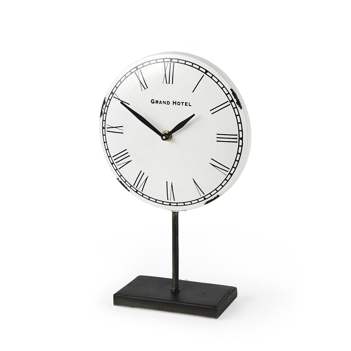 Mercana Harriet White/Bronze Metal Table Clock