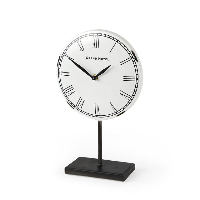 Mercana Harriet White/Bronze Metal Table Clock