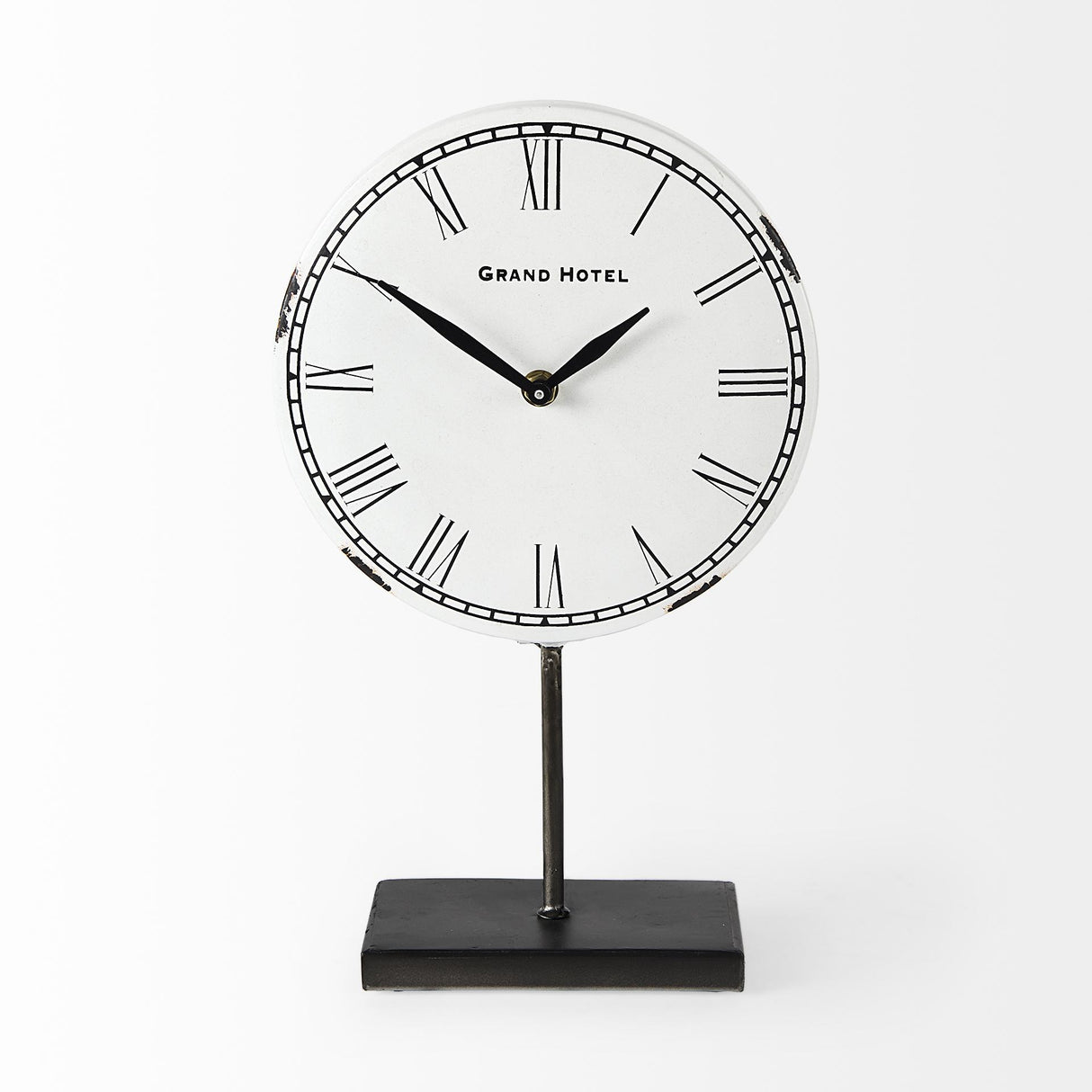 Mercana Harriet White/Bronze Metal Table Clock