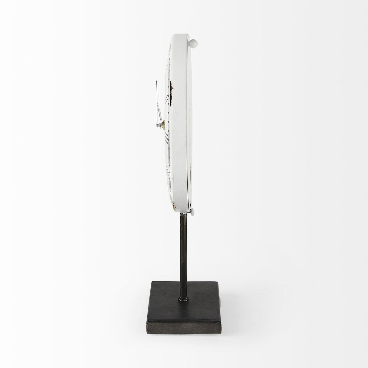 Mercana Harriet White/Bronze Metal Table Clock