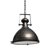 Mercana Bashaw I 17x20 Gray Toned Metal Dome Pendant Light