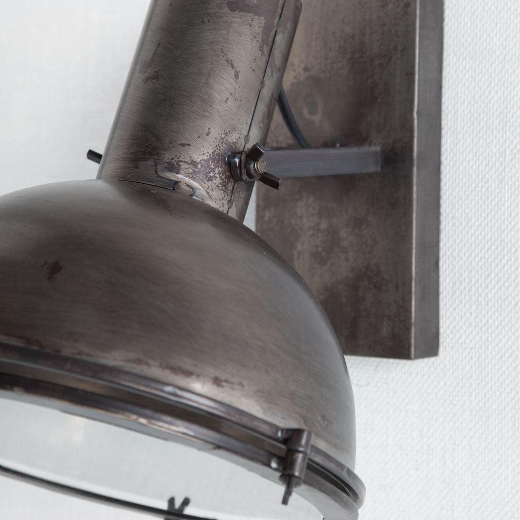 Mercana Taza 10.3x12 Gray Metal Dome Shade Wall Sconce