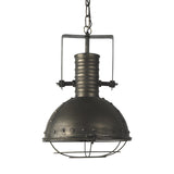 Mercana Zaio 12.5Lx 12.5W x 18.5H Weathered Antique Gold Metal Caged Bulb Pendant Light