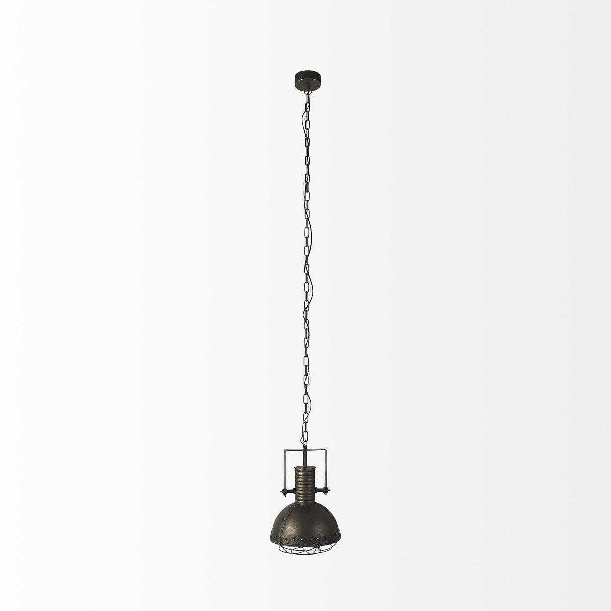 Mercana Zaio 12.5Lx 12.5W x 18.5H Weathered Antique Gold Metal Caged Bulb Pendant Light