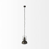 Mercana Zaio 12.5Lx 12.5W x 18.5H Weathered Antique Gold Metal Caged Bulb Pendant Light