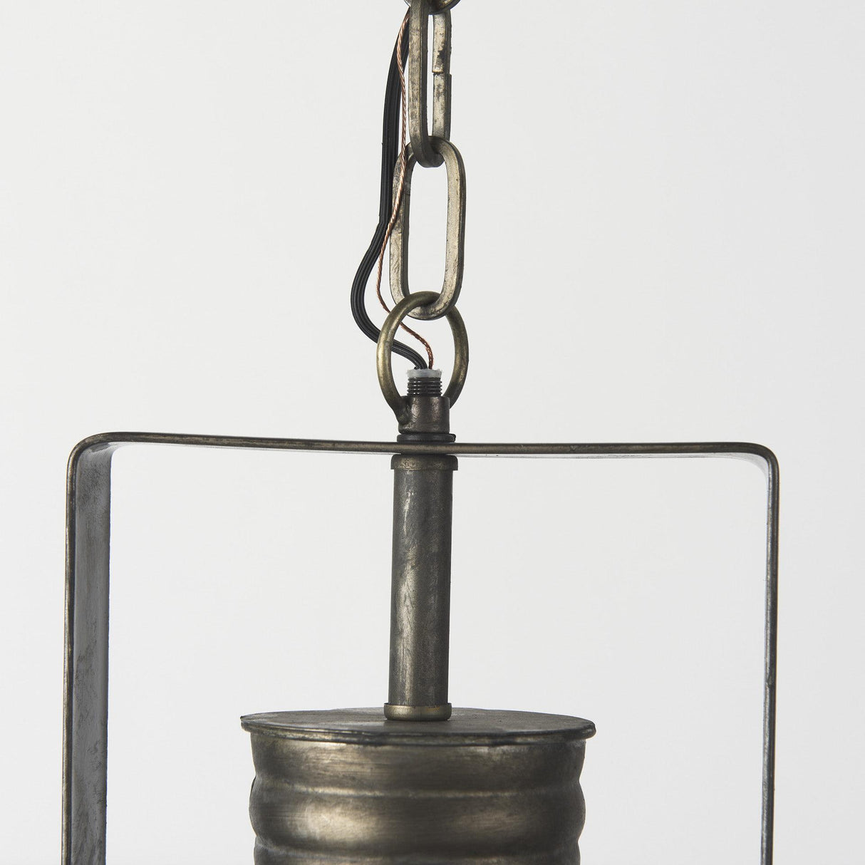 Mercana Zaio 12.5Lx 12.5W x 18.5H Weathered Antique Gold Metal Caged Bulb Pendant Light