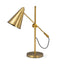 Mercana Fragon I (26"H) Gold-Tone Metal Adjustable Cone Shade Table Lamp