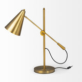 Mercana Fragon I (26"H) Gold-Tone Metal Adjustable Cone Shade Table Lamp