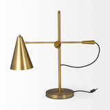 Mercana Fragon I (26"H) Gold-Tone Metal Adjustable Cone Shade Table Lamp