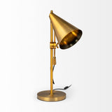 Mercana Fragon I (26"H) Gold-Tone Metal Adjustable Cone Shade Table Lamp