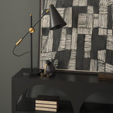 Mercana Fragon II(26"H) Black/Gold Metal Adjustable Cone Shade Table Lamp