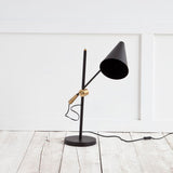 Mercana Fragon II(26"H) Black/Gold Metal Adjustable Cone Shade Table Lamp