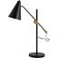 Mercana Fragon II(26"H) Black/Gold Metal Adjustable Cone Shade Table Lamp