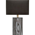 Mercana Maravilla III 11x17 Black/White Pattered Base Black Fabric Shade Wall Sconce